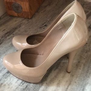 Taupe platforms worn x1 for a wedding